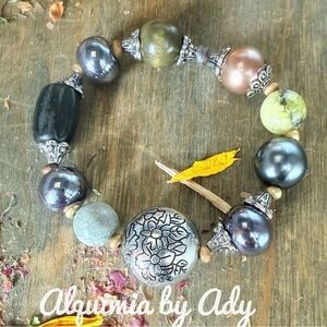 Yellow turquoise statement bracelet